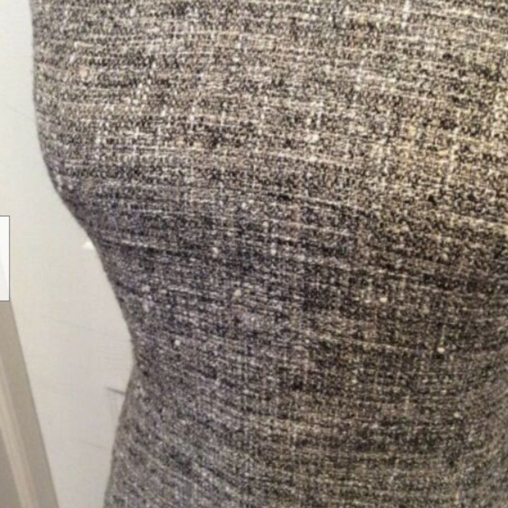 Theory Dress 2 Gray White Tweed Sheath Sleeveless - Picture 4 of 8